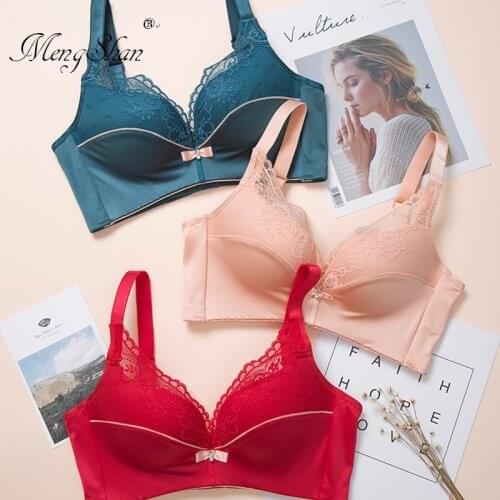 New pattern Lace Splicing flower-like face Thickening cup Wireless Bras Comfortable Side collection Breast collection Lingerie