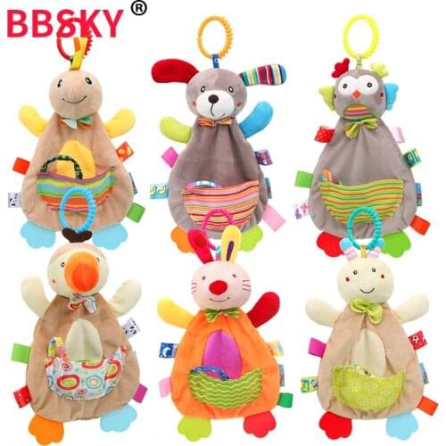 Baby Rattles Mobiles Soft Baby Toys 0 12 Months Towel Bed Bell Cute Animal Christmas Crib Bebe Stroller Montessori Gift