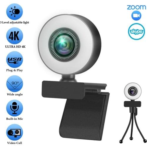 Full HD 4K Webcam 2K Web Camera Auto Focus with Microphone For PC Laptop 1080P Web Cam for Online Study Conference Youtube