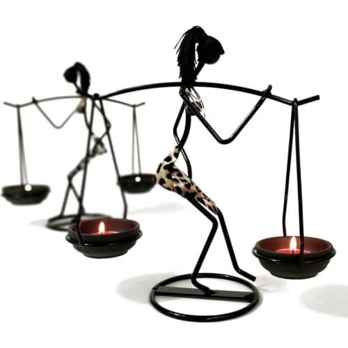 Creative Iron Candle Holder Peculiar Candle Holder Kitchen Living Room Fashion Portacandela Home Decoration Candlestick DD60ZT