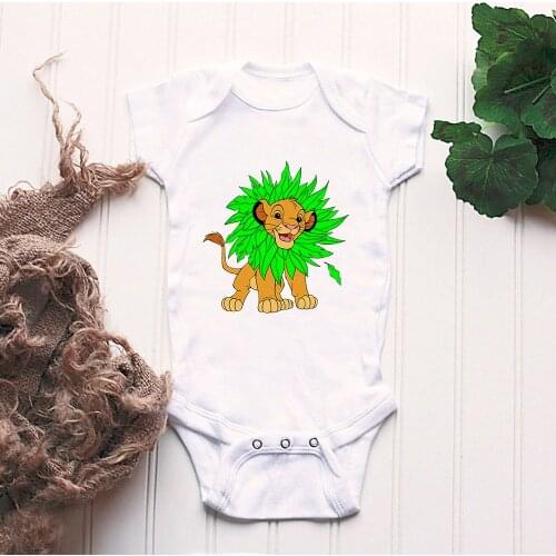 Cute Simba Print Summer Baby Romper Funny Cartoon Kawaii Anime Ullzang Lion King Infant Jumpsuits Newborn Bodysuit