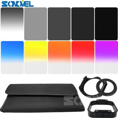 14 in 1 Gradual Filter Kit + ND2 ND4 ND8 ND16 + Filter Holder+Ring adapter + Case with Square Lens Hood For Cokin p series