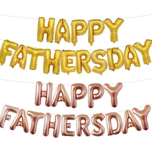 Gold Happy Fathers Day Aluminum Foil Balloon Letter Set Fathers Day Mothers Day Thanksgiving Party Decoration Supplies