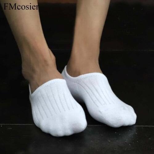 Summer Cotton Unisex Mens Ankle Invisible No Show Non-slip Colorful Socks Black White Short Chaussettes Homme Dress
