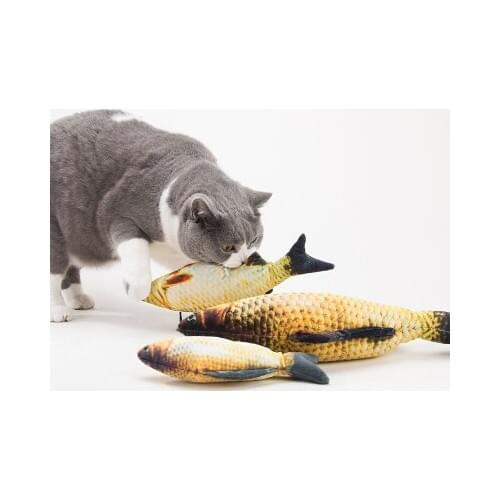 New cat toy simulation fish cat mint plush toy funny cat toy Pet molar bite toy grass carp doll pillow catnip toy