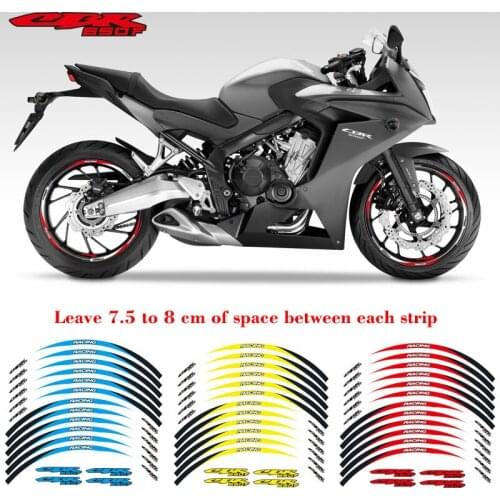 New high quality 12 Pcs Fit Motorcycle Wheel Sticker stripe Reflective Rim For Honda CBR650F