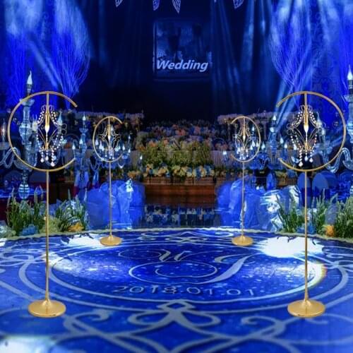 New Arrival Gold Iron Sceptre Guide Lamp Cited Wedding Centerpieces Road Lead Column for Party Aisle Decoration Supplies