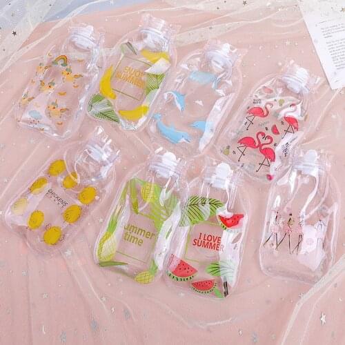 PVC Transparent Cartoon Pattern Filled Style Portable Multi Purpose 1Pcs Explosion-proof Hot Water Bags Hand Warmer