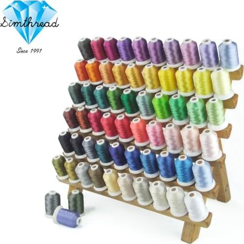 Hot Selling Polyester Embroidery Thread 63 Brother Colors 1100Yrds/Spool Free Shipping