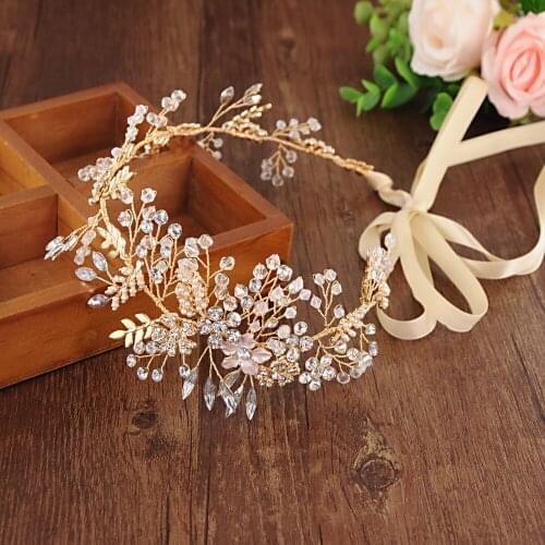 Handmade Luxury Wedding Headband Beauty Bridal Tiaras Rhinestone Bridal Hair Accessories For The Bride Wedding Flower Headband