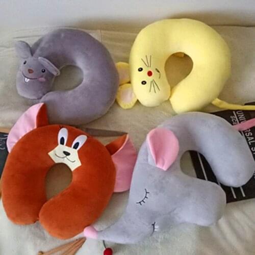 Cute Soft U-Shaped Plush Sleep Neck Protection Pillow Office Nap Pillow Cute Lovely Travel Pillows Nap Pillow For Child/Adults
