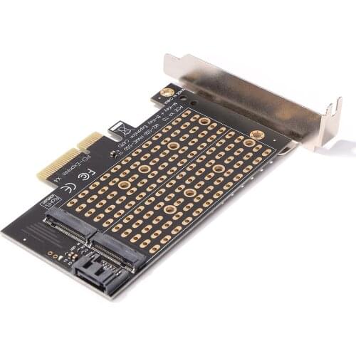 Transmission SSD Computer Expansion PCIe to M.2 NGFF SSD Adapter Card M+B Key M2 PCIE 3.0 X4 to SATA Expansion Card