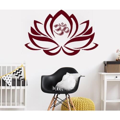 Yoga Lotus Flower OM Decal Vinyl Wall Sticker
