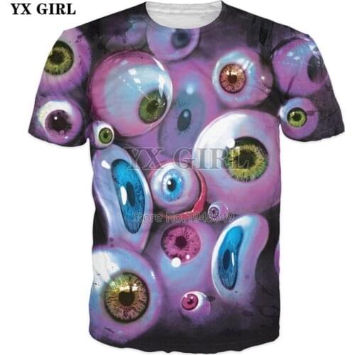 YX GIRL Brand clothing 2019 New style summer 3d Fashion T-Shirt Eye Can See You Funny Printed Men Women tshirt Harajuku tops