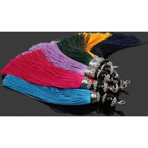 1pcs/Long Tassels/Silver Lobster/Silk Bead Tassel/14cm/DIY/Decorative Pendant/Key Rings&Bags&Garment&Crafts Decoration