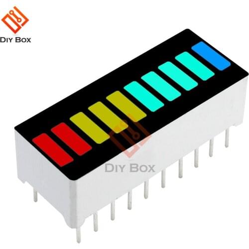 5Pcs 10 Segment LED Bargraph Light Display Module Bar Graph Ultra Bright Red Yellow Green Blue Colors Multi-color DIY Wholesale