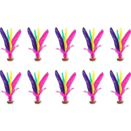 10pcs China Jianzi Footbal Foot Kick Handwheel Fancy Feather Shuttlecock Fitness Entertainment For Physical Exercise