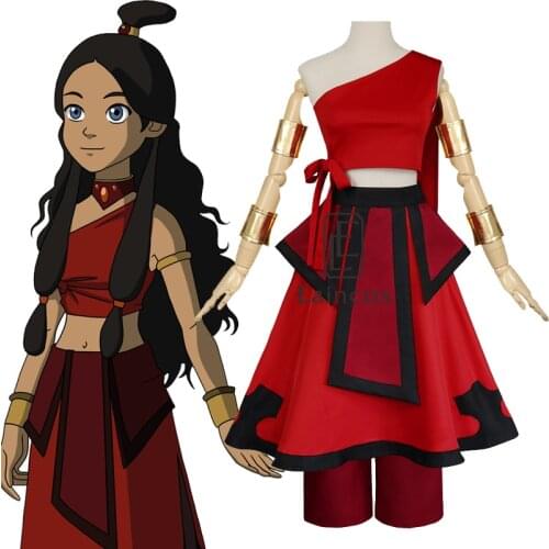 Anime Avatar The Last Airbender Katara Fire Nation Aang Cosplay Costume Adult Women Halloween Carnival High Quality Clothes