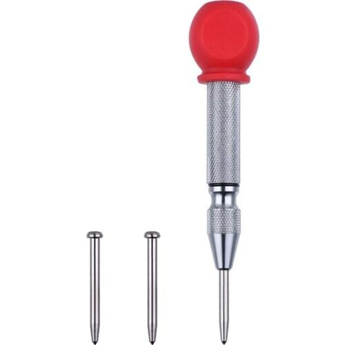 5 Inch Automatic Center Hole Punch Marker Scriber Window Puncher Breaker Tool with Cushion Cap and Adjustable Impact, 2 Pieces R