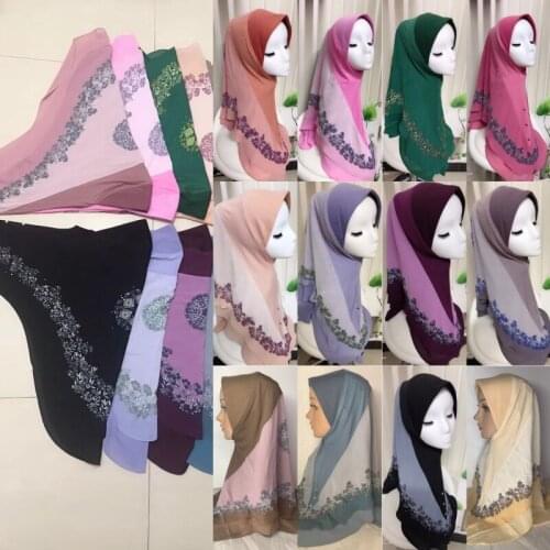 One Piece Arab Amira Fashion Hijab Muslim Women Headwear Islamic Wrapped Printed Turban Shawls Scarf Ramadan Headscarf Eid Abaya