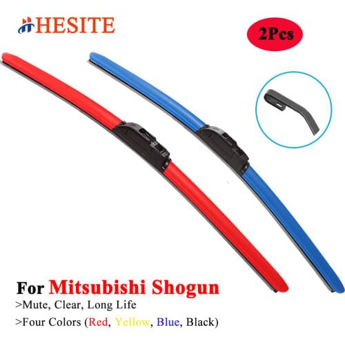HESITE Colored Hybrid Wiper Blades For Mitsubishi Shogun Pajero Pinin Sport 1995 Models Car Front Universal Winshield Wipers Red