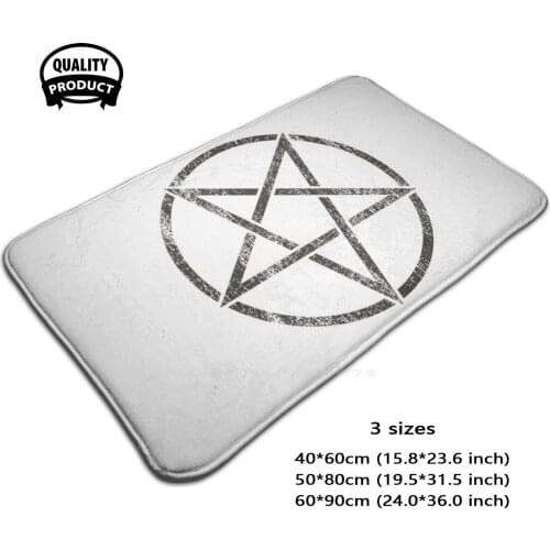 Worn Pentagram 3 Sizes Home Rug Room Carpet Pentagram Occult Satan Witch Devil Gothic Pagan Satanic 666 Magic Wicca Dark Funny