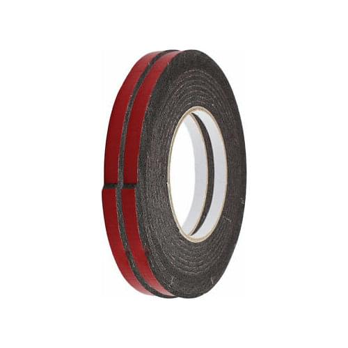 2 Pcs 5M 8mm x 3mm Dual-side Adhesive Shockproof Sponge Foam Tape Red Black