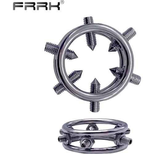 FRRK Steel Penis Cock Ring Weight Foreskin Corrector Resistance Adults Sex Toys Delay Ejaculation Sexual Products for Men