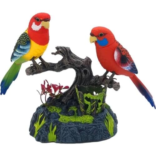 Talking Parrot Toy Electronic Parakeet Repeating Chirping Bird with Office Home Decor Pronunciation for Kids Toys Gifts