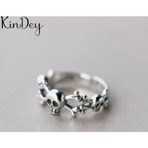 Personality Boho Skull Rings For Women Charm Wedding Jewelry Adjustable Antique Finger Ring Anillos