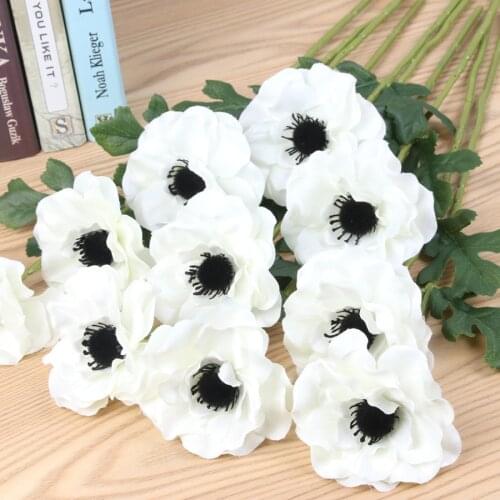 Artificial Single Head Anemone Flower branch for Home Wedding Decoration Simulation Flower Scene Layout Photo Props Flowers