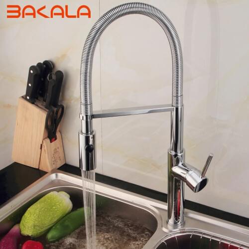 BAKALA Brass torneira cozinha kitchen faucets hot and cold water chrome basin sink square cozinha taps mixers BR-9203
