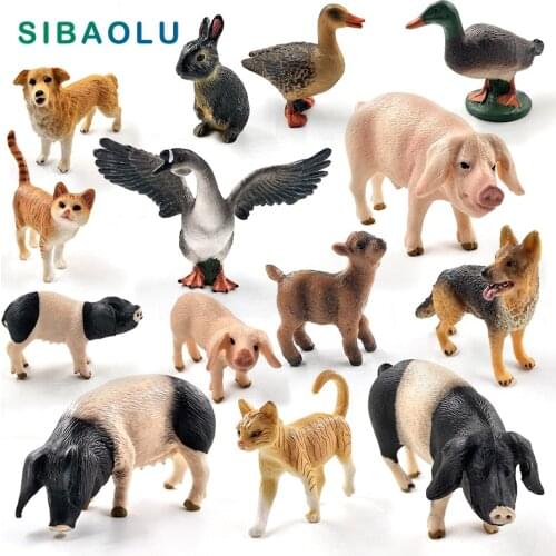 Small Pig Cat Dog Rabbit Goat Sheep Duck animal model figurines Bonsai home decor miniature fairy garden decoration accessories