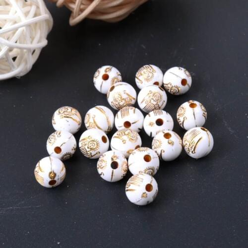2018 New Cream Vintage Gold Cross Stripe Round Acrylic Spacer Beads For Bracelet Necklace Jewelry Making DIY 8mm 200pcs/lot