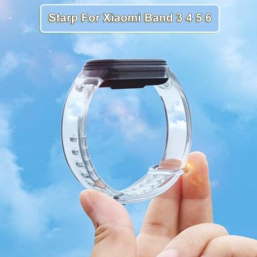 Strap For Xiaomi Band 6 5 Band 3 4 New Silicone Transparent Replacement Bracelet For mi band 4 mi band6 Sport Smartwatch zegarek