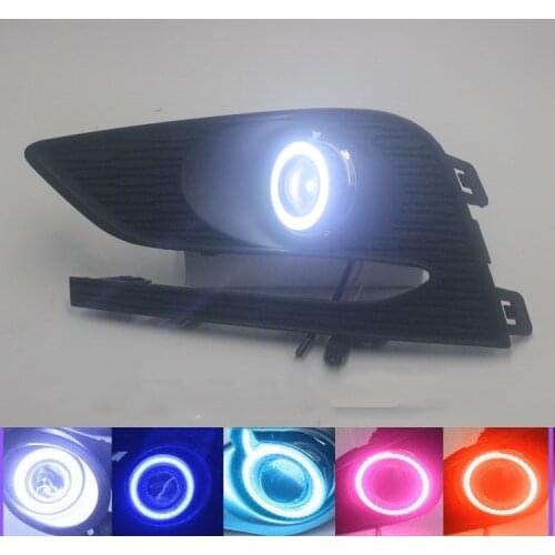 RQXR fog lamp driving light assembly for Chevrolet Cruze 2017 cob angel eye led daytime running light yellow turn signal