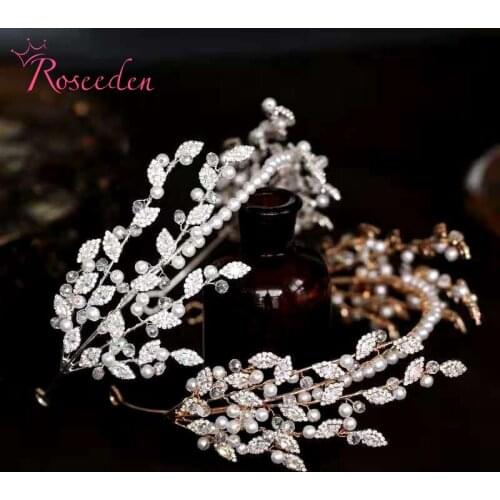 Handmade Wedding Tiara Crowns Crystal Brides Headbands Evening Party Hair Jewelry Bridal Hair Accessory RE4262