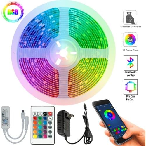 5050 LED Strips Light WIFI Bluetooth Controller TV Iuces Waterproof Tape Ribbon Diode Flexible 12v Lamp Backlight 5M 10M 15M 20M