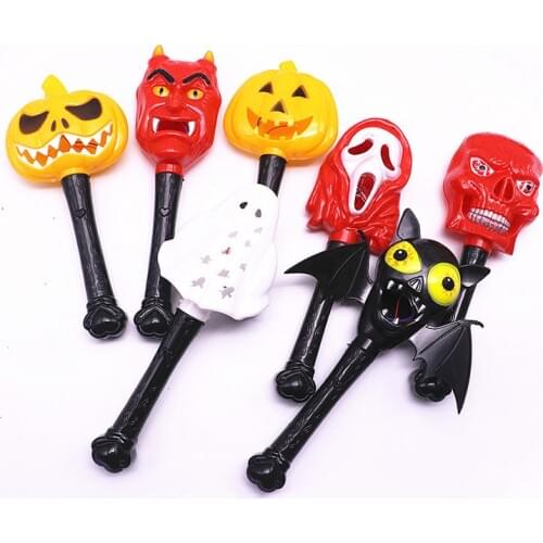 Halloween glowing childrens toys pumpkin ghost witch magic wand fights funny scene layout toys