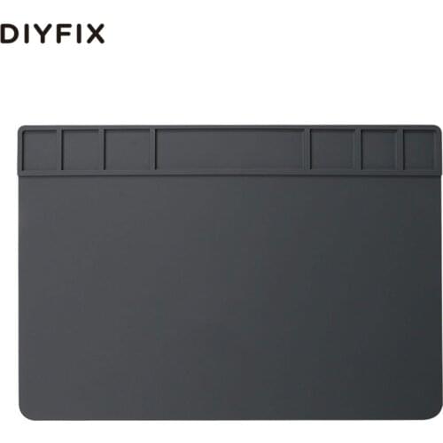 DIYFIX 49x35cm Heat Insulation Silicone Pad BGA Soldering Repair Station Maintenance Platform with Magnetic Screw Mat Section