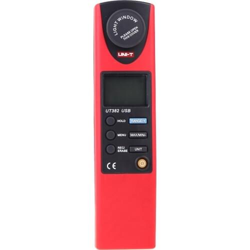 UNI-T UT382 LCD Display Digital Lux Meter Light Meter Luxmeter Tester Illuminometer Photometer 20-20000 Lux Lumen USB Transfer