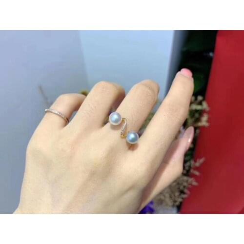 Unique Gorgeous 925 Sterling Silver Finger Ring Settings Adjustable Ring Findings Jewelry Parts Fittings Accessories for Pearls