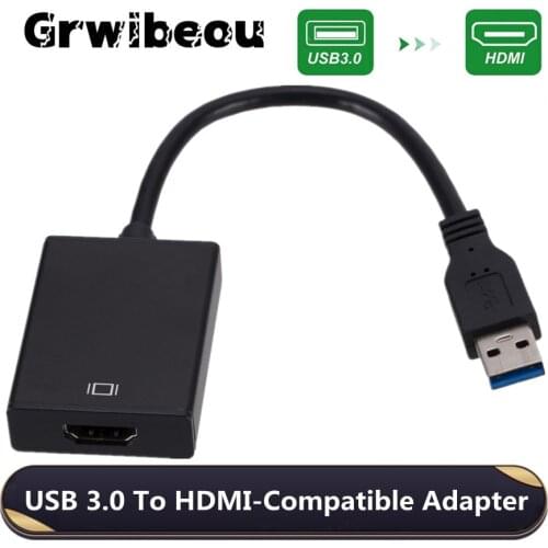 USB 3.0 To HDMI-Compatible Adapter HD 1080P External Graphics Card Audio Video Converter Cable Support Windows XP Vista Win7/8