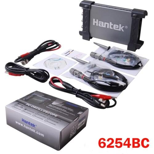 Hantek PC USB Oscilloscope 6254BC 4 Channels 250MHz 1GSa/s Waveform Record and Replay Function Portable Osciloscopio Promotion