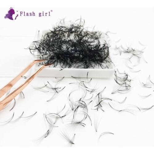 Flash girl per box 1000 fans per wispy 6D 12mm 0.07D/C short stem premade fans Russia Volume eyelashes extensions private label
