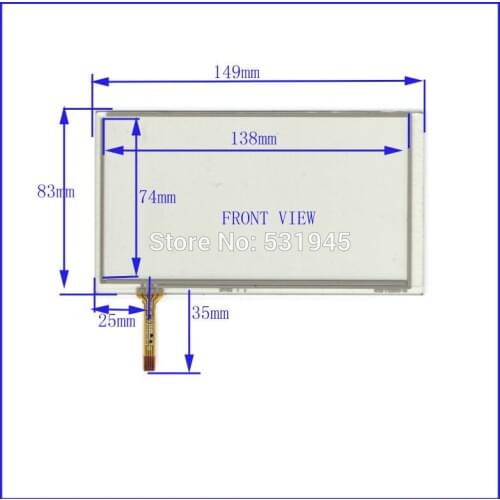 ZhiYuSun New 6Inch Touch Screen 149mm*83mm for 6 GPS GLASS 149*83 for tble compatible XWT462 for soling gps touch