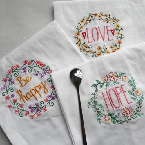 1Pcs For Wedding Towels Cloth Napkins Party Decorate Dining Table Mat Multi Purpose Tea Towel Embroidered Cotton 45*65CM