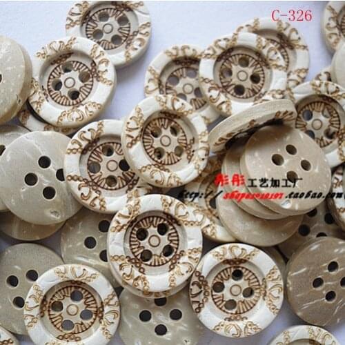 15mm,navy style coconut shell button, natural color, 100pcs/lot, C326