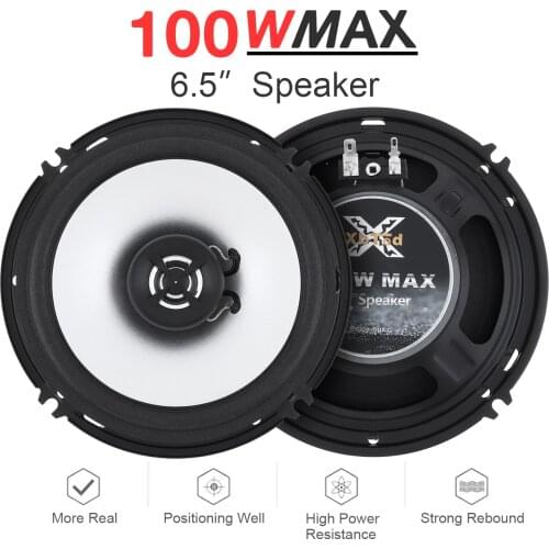 2pcs 6.5 Inch 100W Car Coaxial Speaker High Mid Bass Ultra-thin Modified Speaker DIY Installation Loudspeaker for Car Audios