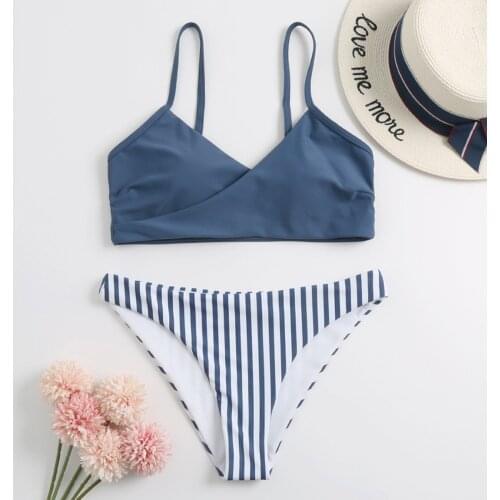 2021 Striped Bikini Brazillian Swimsuit Women Bikini Set Sexy Low Waist Swimwear Female Swimming Biquini Maillot De Bain #GH